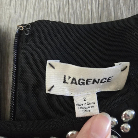 L Agence Paz Studded Ponte Jumpsuit in Black sz 2 - Picture 5 of 6
